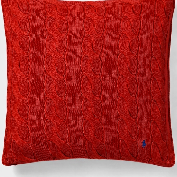 Hanley Cable Knit Pillow with Polo Logo - Picture 4 of 4